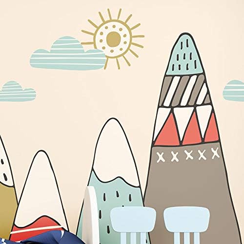 Ambiance Stickers Scandinavian Ivka Mountains Wall Decals, DIY Home Decor, Peel and Stick Removable Stickers, Waterproof and Self Adhesive Wall Art - H80 x L110 CM