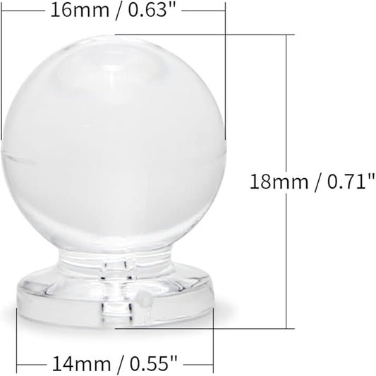 MroMax Tiny Pull Handle Round Acrylic Mini Knob 16mm Diameter Small Size Clear Shiny Knob Cute Decoration for Jewelry Box, Gift Case and Makeup Box 2Pcs