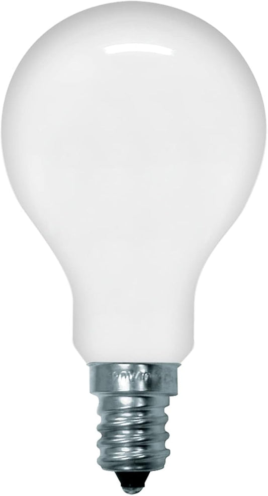 GE A15 Ceiling Fan Decorative Light Bulb, Soft White Finish, 40-Watt, Candelabra Base, 2-Pack