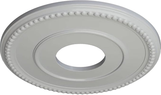 12 1/2"OD x 3 7/8"ID x 3/4"P Bradford Ceiling Medallion (Fits Canopies up to 6 5/8"), Hand-Painted Frost