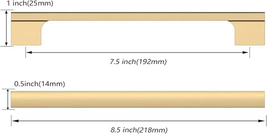 Asidrama 10 Pack 7.5 Inch(192mm) Champagne Bronze Cabinet pulls Kitchen Cabinet Handles, Cabinet Pulls Kitchen Cabinet Hardware for Cupboard Drawer Pulls