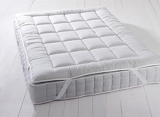 Royal Hotel Bedding Mattress Topper, King, 2 Inches Hypoallergenic Overfilled Down Alternative Anchor Bands Mattress Topper