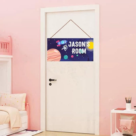 Personalized Sign Space Themed Art Decor Funny Astronaut Sign For Kids Room Outer Space Decor for Boys Room Nursery Wall Decorations Stuff For Little Man Cave