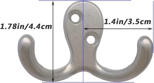 20 Pcs Coat Hooks Hardware Wall Hooks Heavy Duty Hooks for Hanging Coats Double No Rust Hook Wall Mounted for Key, Towel, Bags, Cup, Hat