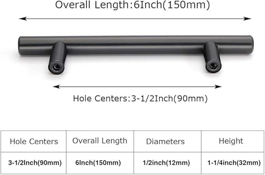 homdiy 3.5in Cabinet Pulls Black - HD201BK Matte Black Cabinet Hardware 25 Pack Black Handles for Cabinets Vintage Cabinet Handles and Drawer Pulls