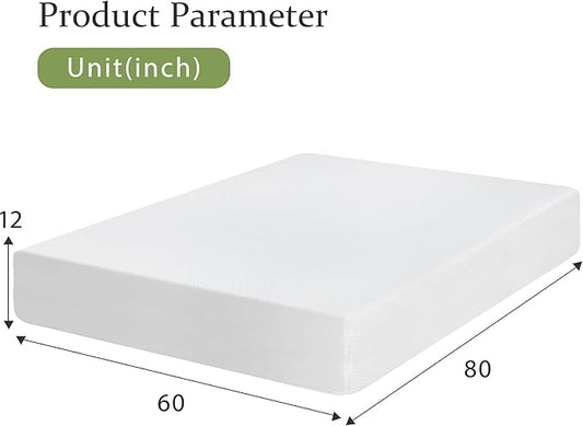 BestMassage | 12 Inch Queen Mattress | Gel Memory Foam | Medium Firm Feel | White | Bed in a Box, CertiPUR-US Certified | Pressure Relief, Cooling Ventilated Foam | Breathable Knit Cover