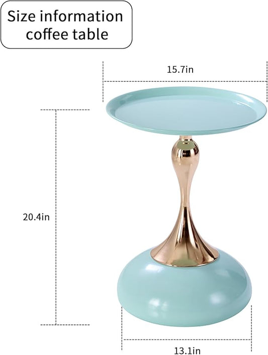 Sleek Hourglass Side Table - Stylish Modern Design Perfect for Living Rooms, Cafes, Dining Areas, Bedrooms, and Outdoors - Chic Decorative Accent (1, Light Green)