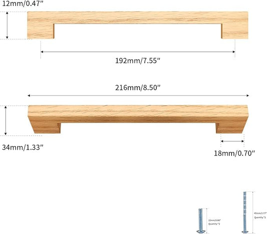 Burlywood Square 7-1/2in 10 pcs Wooden Drawer Pulls Handle pulls for cabinets Kitchen Cabinet Drawer pulls Cabinet Door Pull