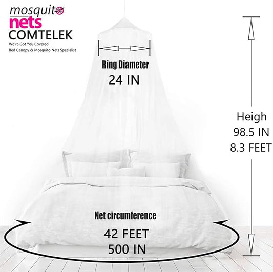 Mosquito Net Bed Canopy for Girls,King Canopy Bed Curtains Full Queen Size from Ceiling,Dome Mosquito Netting Bed Tent Twin Girls Princess Canopy Bed White Decor for Baby Crib,Kid Bed and Adult Beds