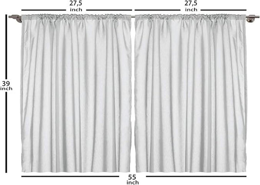 Lunarable Architecture Kitchen Curtains, Continuing Design of Sandstone Design Geometric Rectangles, Window Drapes 2 Panel Set for Kitchen Cafe Decor, 55" X 39", Almond Eggshell and Pale Tan