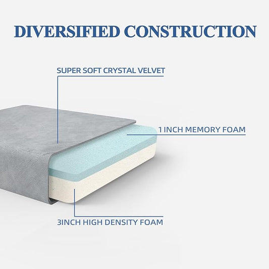 SINWEEK 4" Single Memory Foam Folding Mattress with Storage Bag - Foldable Trifold Floor Bed Topper, CertiPUR-US Certified Guest Sleeping Pad, Machine Washable Cover