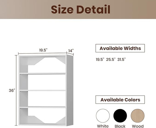 ROOMTEC 19.5" Shelf Short Tower Closet Unit, Modular Closet System with Shelf, Wardrobe Organizer for Bedroom or Walk-in Closet, Wall Mounted, Customizable Clothes Storage Unit, White