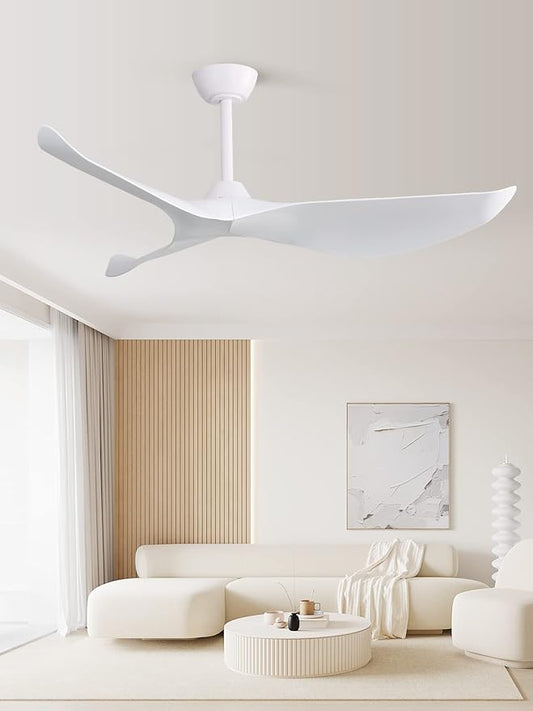 Sofucor Ceiling Fan Without Light, 52 Inch Low Profile Flush Mount Modern Ceiling Fan with Remote for Indoor Farmhouse Bedroom Living Room Outdoor Patio Porch, Reversible DC Motor, Noiseless