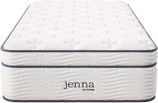 Modway Jenna 14” Innerspring Pillow Top Twin Mattress With Individually Encased Coils
