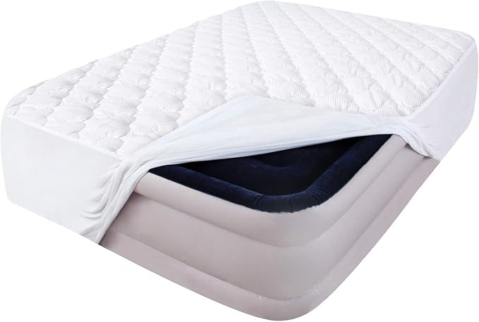 Twin XL Air Mattress Topper, Mattress Topper Twin XL Mattress Pad, Super Soft Breathable and Noiseless Down Alternative Fiber Pillow Top Mattress Pad (15-23'' Deep Pocket)