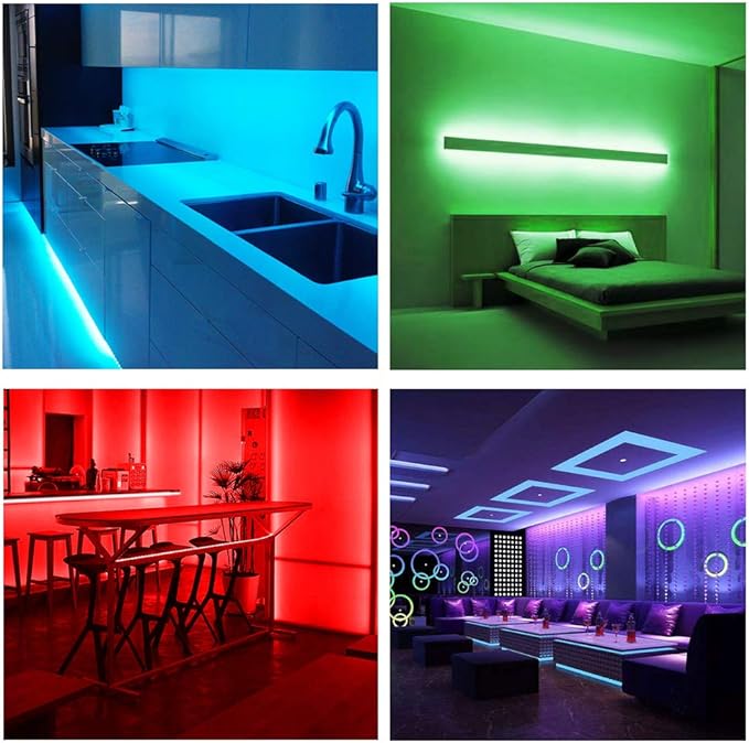 DAYBETTER Led Strip Lights 32.8ft Kit with Remote and Power Supply Color Changing