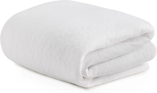 Linenspa 2 Inch Mattress Topper -Cover Full –Cover Only –Machine Washable – Breathable – Non Slip –Cover for Mattress Topper with Zipper – Topper -Cover Only White