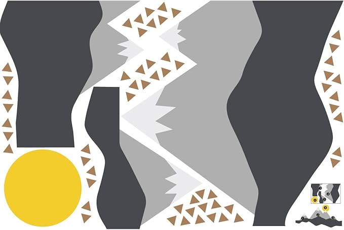 Children's Wall Sticker for Baby's Room Decoration β Giant Scandinavian Mountains Nordika β H 80 x L 120 cm