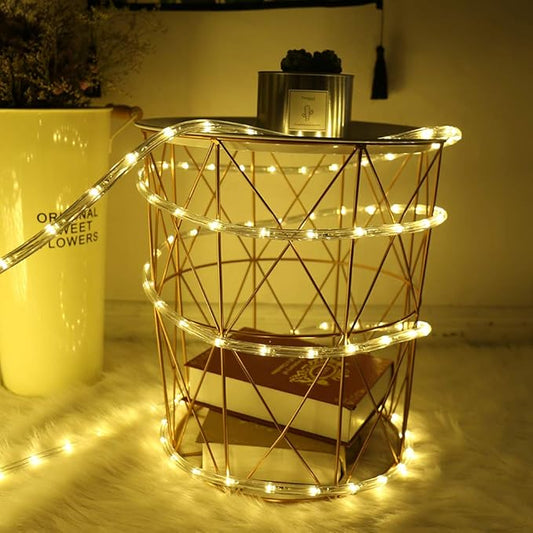 100ft LED Rope Lights, 720Led Warm White Rope Lights for Outside, Connectable Rope Light, Indoor Outdoor Rope Lights Waterproof for Party, Wedding, Background, Trees, Pool, Eaves Decorations