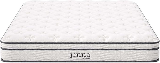 Modway Jenna 8” Innerspring and Memory Foam Queen Mattress With Individually Encased Coils
