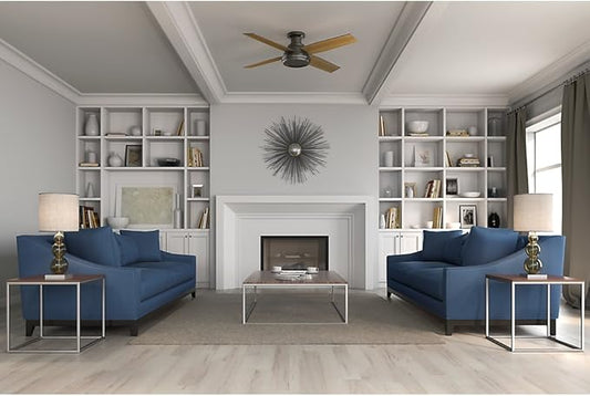 Hunter Fan Company 59249 Dempsey 52 inch Ceiling Fan with Light and Remote, Low Profile Indoor, Noble Bronze Finish