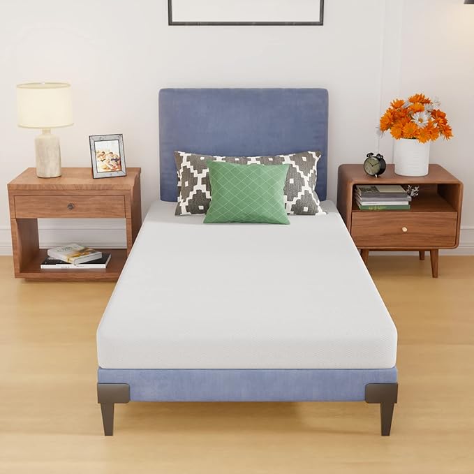 PayLessHere 5 Inch Gel Memory Foam Mattress Medium Firm Mattresses CertiPUR-US Certified Bed-in-a-Box Pressure Relieving Twin Size,Fiberglass Free,White