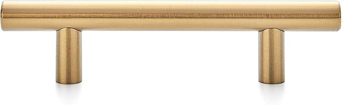 Ravinte 60 Pack 5 Inch Cabinet Pulls Brushed Brass Stainless Steel Kitchen Drawer Pulls Cabinet Handles 5”Length, 3” Hole Center