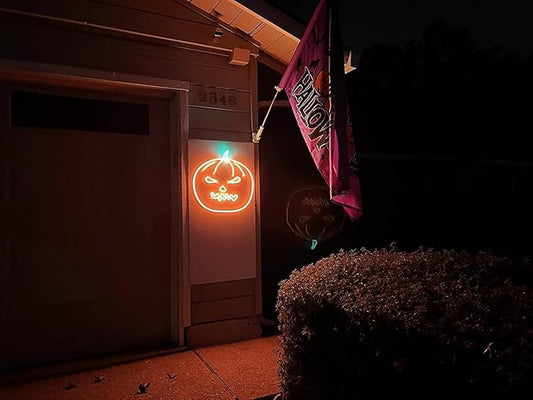 Lamomo LED Neon Lights, 16.4ft Orange Halloween Decorations 0.39In/Cut Rope Light, 12V Flexible Waterproof Silicone Neon Lighting for Indoor Outdoor Decor(Power Adapter not Included