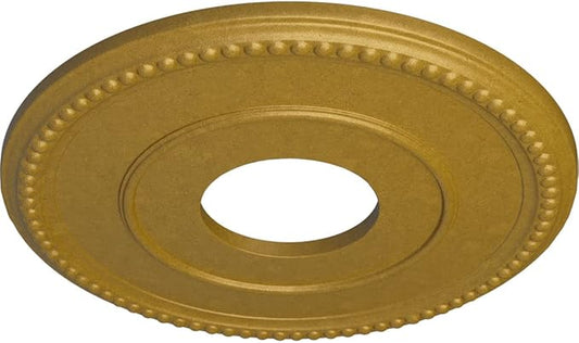 Ekena Millwork CM12BRPGS 12-1/2" x 3-7/8" x 3/4" Bradford Ceiling Medallion, Pharaoh's Gold
