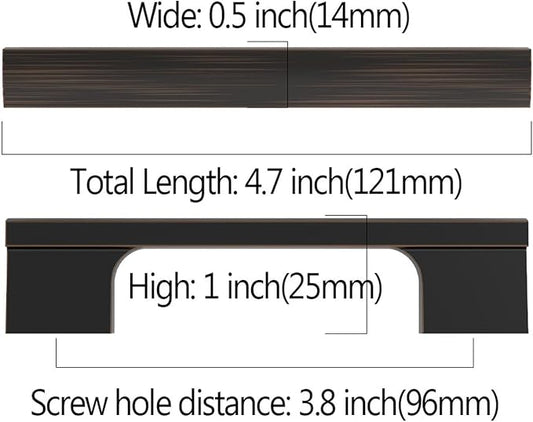 Asidrama 10 Pack 3.75 Inch(96mm) Oil Rubbed Bronze Kitchen Cabinet Handles, Cabinet Pulls Kitchen Cabinet Hardware for Cupboard Drawer Pulls