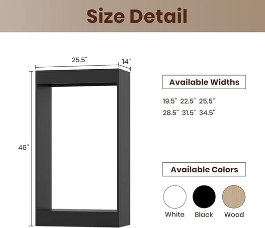 ROOMTEC 25.5" Double Hanging Closet Unit, Modular Closet System with Hanging Rod, Wardrobe Organizer for Bedroom or Walk-in Closet, Wall Mounted, Customizable Clothes Storage Unit, Black