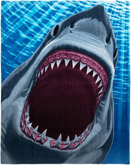 Dawhud Direct White Shark Fleece Blanket - 50x60-Inch Soft Plush Throw for Kids and Adults - Cozy Shark Blanket for Bed, Couch, or Outdoor Use - Ideal for Sharks Lovers and Bedroom Decoration