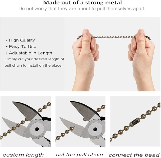 Ceiling Fan Pull Chain 12 inch Anchor Pull Chain Extension Fan Chain Extender Ceiling Fan Pulls Ornament with Ball Fan Chain Connector for Ceiling Fan Light, 1PCS (Anchor)