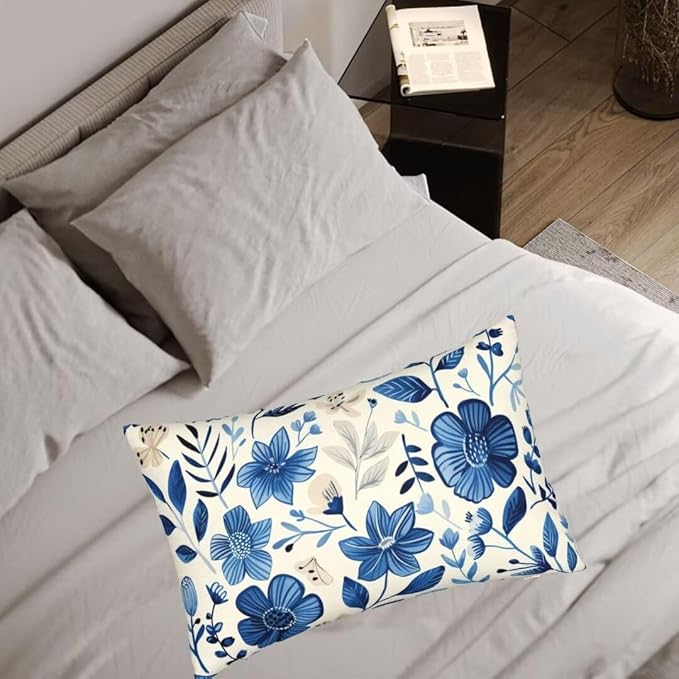 Throw Pillow Covers 31 x 47 Pillow Covers Set of 2 Couch Pillows for Living Room, Blue Throw Pillows with Invisible Zipper, Linen Accent Pillows Decorative Pillows Farmhouse Decor, Scandinavian J334