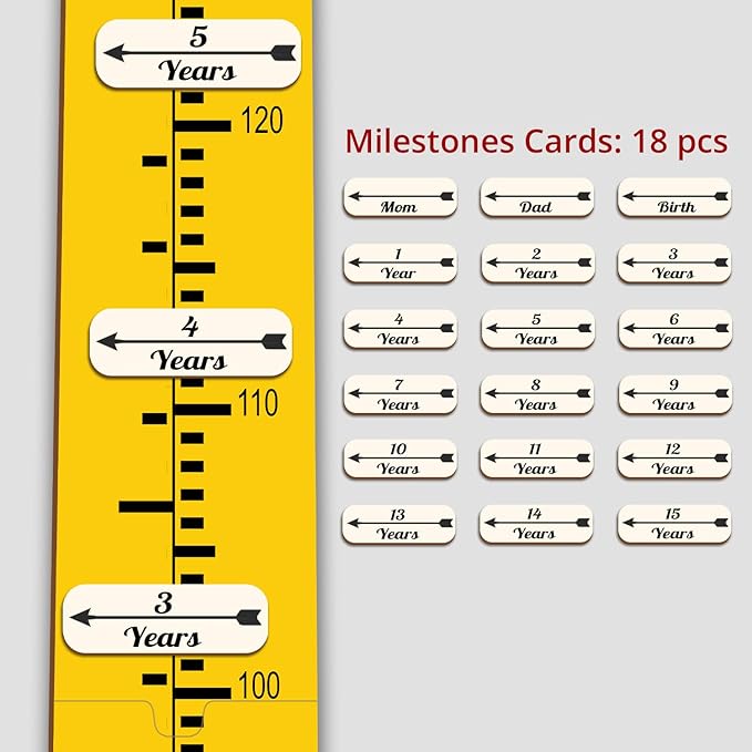 Personalized Growth Chart for Wall, Wooden Height Chart for Kids, Cute Height Measurement for Child/Girls/Boys, Baby and Toddler's Playroom/Kid's Room/Nursery Decor, Giraffe