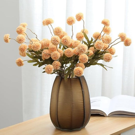Artificial Flowers for Vases 20.5 Inch 10 Stems, Silk Dried Fake Mums Bouquet Indoor Faux Floral Arrangements for Decoration (Yellow)