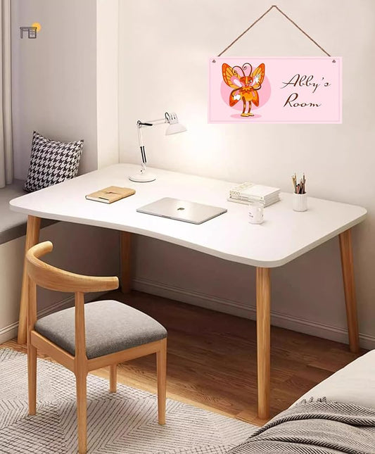 Personalized Cartoon Animal Sign Butterfly Room Door Sign for Boys Bedroom Kids Room Nursery Wall Art Decor Custom Name Art Wooden Plaque for Little Man Cave