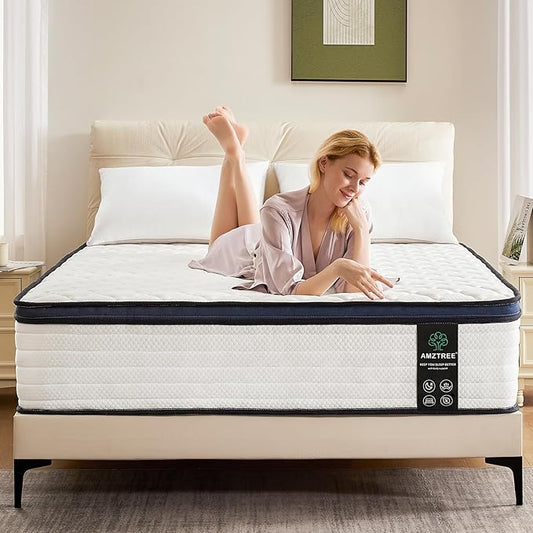 Twin Mattress 10 Inch Twin Size Mattresses - Memory Foam & Pocket Coils Springs, Pressure Relief, Medium Firm Comfort, Motion Isolation, Ideal for All Sleep Positions, CertiPUR-US Certified