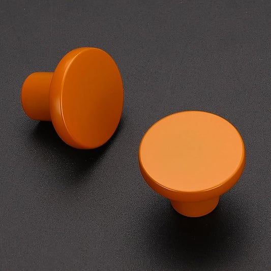 Ravinte 15 Pack Cabinet Knobs Orange Kitchen Cabinet Knobs Round Dresser Drawer Pulls Closet Door Pulls 1-1/5 Inch