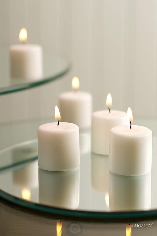 Hosley Set of 30 Unscented Ivory Votive Candles – Bulk Pack, Clean-Burning, Long-Lasting 10-12 Hour Burn Time – Ideal for Weddings, Home Décor, Spa, and Events