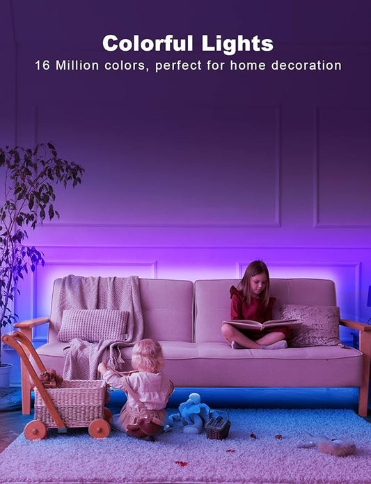 DAYBETTER Smart RGB Led Strip Lights, 300ft Led Lights for Bedroom with App Control, Multicolor Changing Led Light Strips Apply for Home Decor, Living Room, Kitchen, Home Party Decoration
