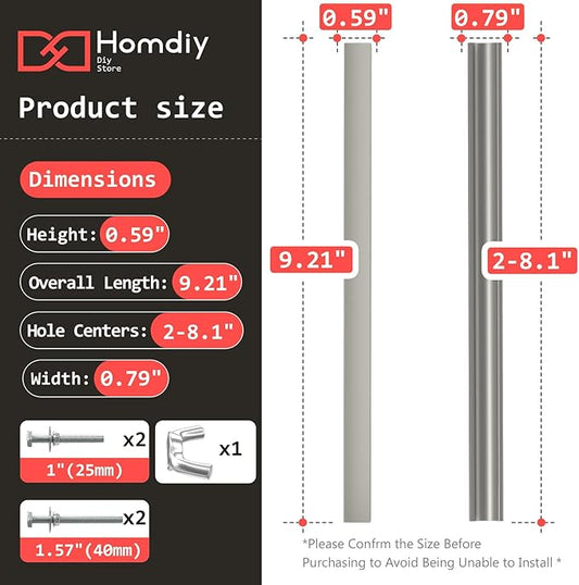 homdiy 25Pack Brushed Nickel Handles Adjust Cabinet Pulls Adjustable Drawer Pulls,8-1/4in Drawer Pulls