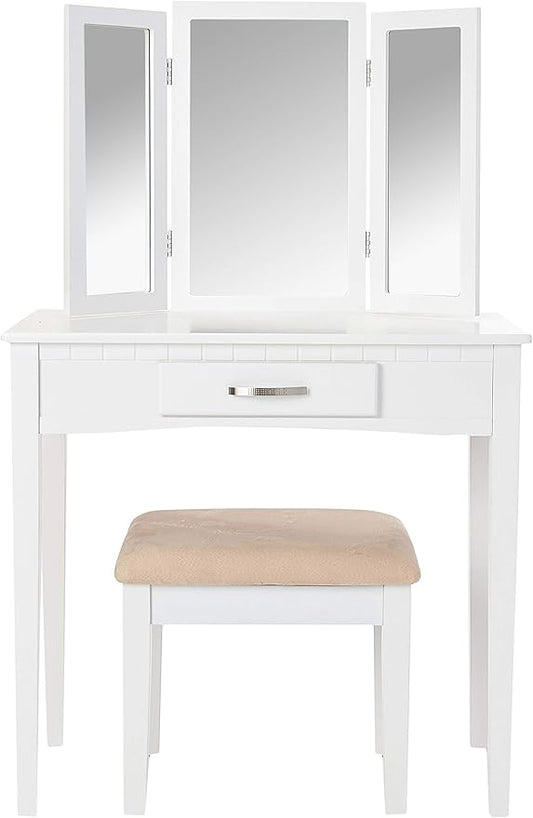 Frenchi Home Furnishing Vanity Set with Stool and Mirror