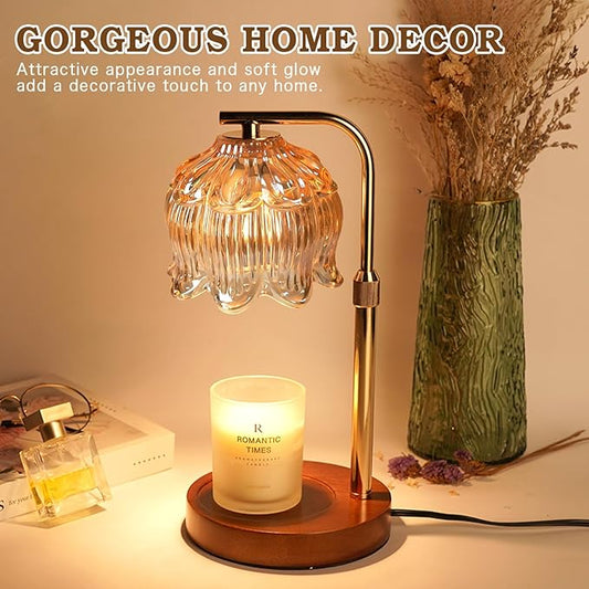 Candle Warmer Lamp with Timer, Christmas Birthday Gifts for Women Mom, House Warming New Home Room Decor, Height Adjustable Candle Heater Lamps for Jar Scented Candles with 2 Bulbs
