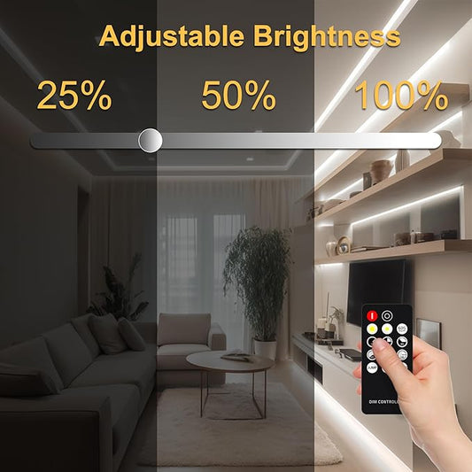 COB LED Strip 32.8ft,Dimmable Strip Lights, 6000K Daylight Super Bright LED Strip Lights, DC24V CRI90+,LED Tape Light with UL-Listed Power Supply, Indoor for Closet,Bedroom,Kitchen