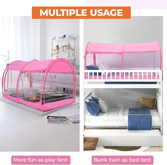 Alvantor Full Size Canopy Bed Tent Mesh Full Mosquito Net for Beds Privacy Tent Slumberpod Blackout Indoor Tents for Beds Sleeping Pop Up Tents (Mattress Not Included)