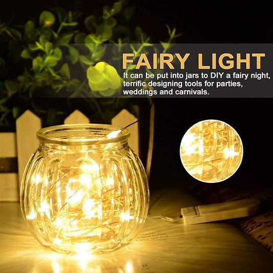String Lights,Waterproof LED String Lights Fairy String Lights Starry ,Battery Operated String Lights for Indoor&Outdoor Decoration Wedding Home Parties Christmas Holiday. (Warm White, 10Ft/4pc)