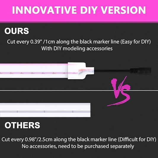 Lamomo LED Neon Flex, 16.4ft/5m Pink Neon Light Strip, 12V Flexible Waterproof Neon LED Strip, Silicone LED Neon Rope Light for Kitchen Bedroom Indoor Outdoor Decoration(Power Adapter no Included