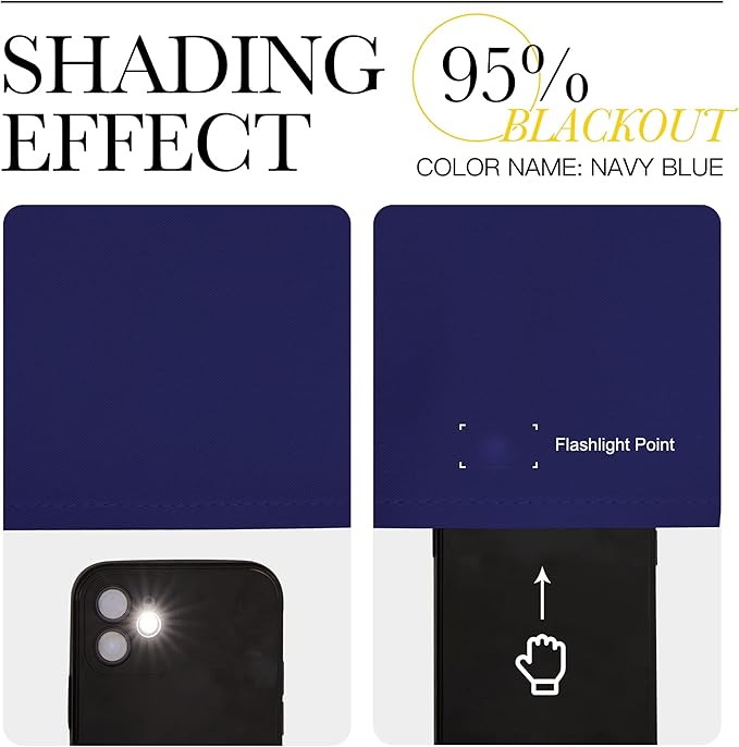 NICETOWN Blackout Bedroom Curtains for Windows 50 inch Long - Solid Thermal Insulated Grommet Light Reducing Panels Window Treatment for Kitchen/Cafe (Navy Blue, 2 Panels 34 in x 50 in (W x L))