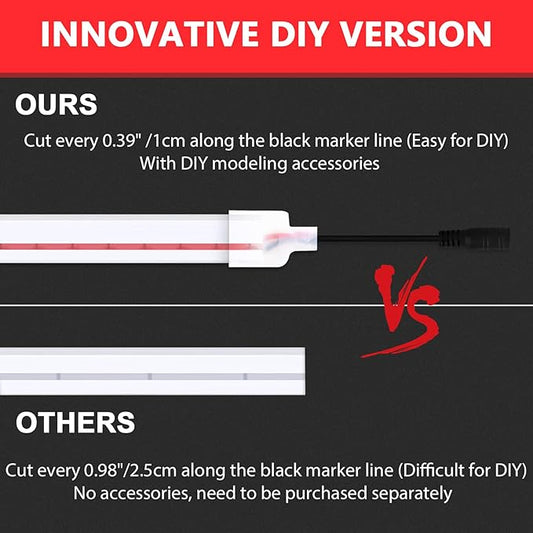 Lamomo LED Neon Lights, 16.4ft Red LED Strip Light, 12V 0.39in/Cut Silicone Waterproof Neon Rope Light, DIY Neon Sign for Bedroom Indoor Outdoor Decoration(Power Adapter not Included)